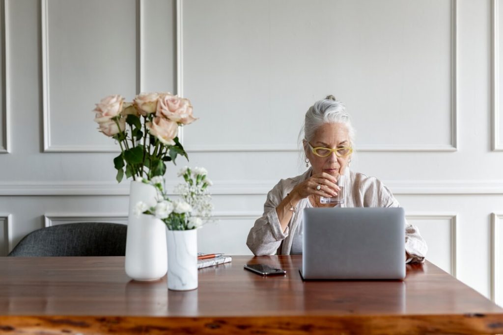 Older Adult on Computer